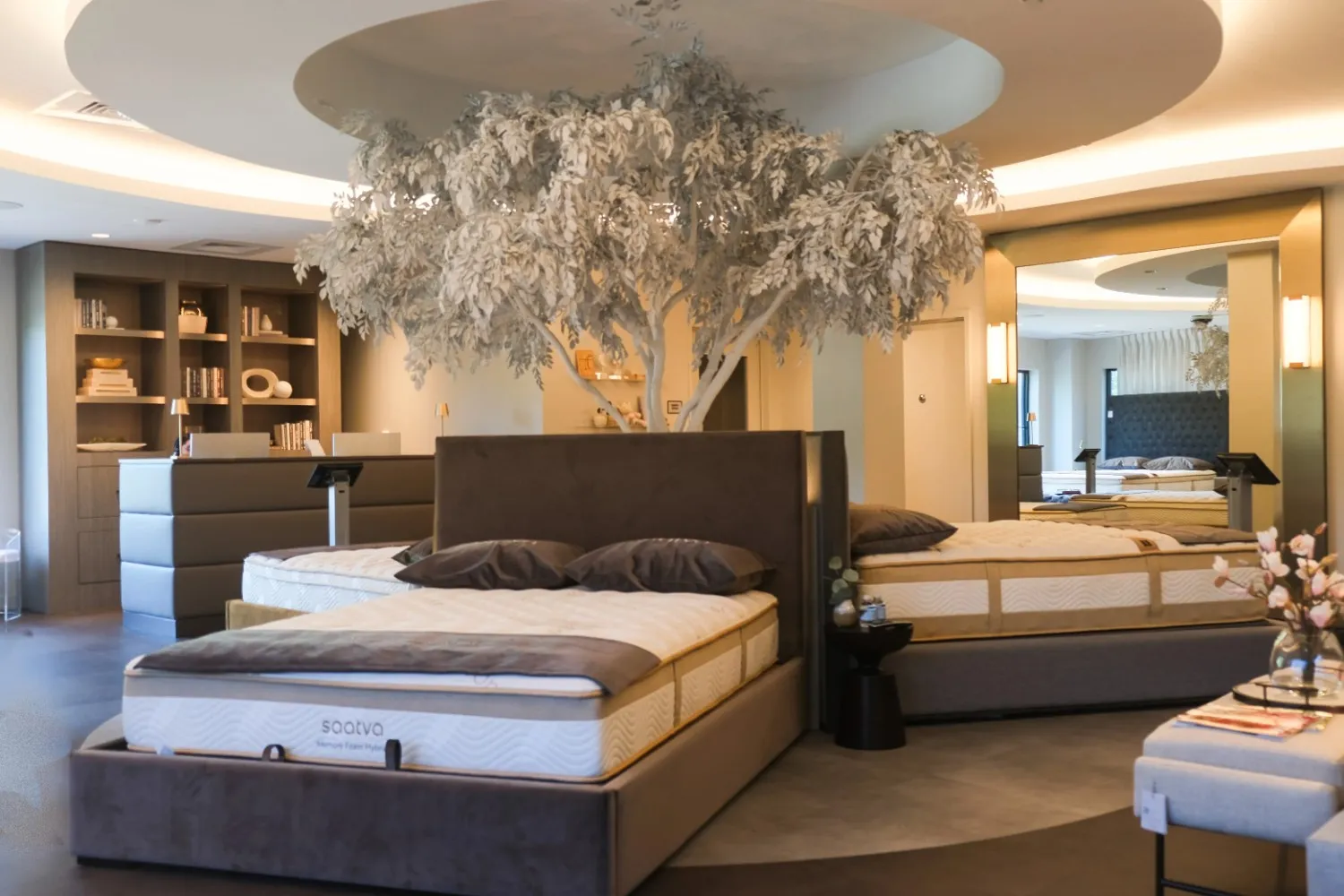 Elegant bedroom featuring a Zenhaven® Latex Mattress for a welcoming sleep environment